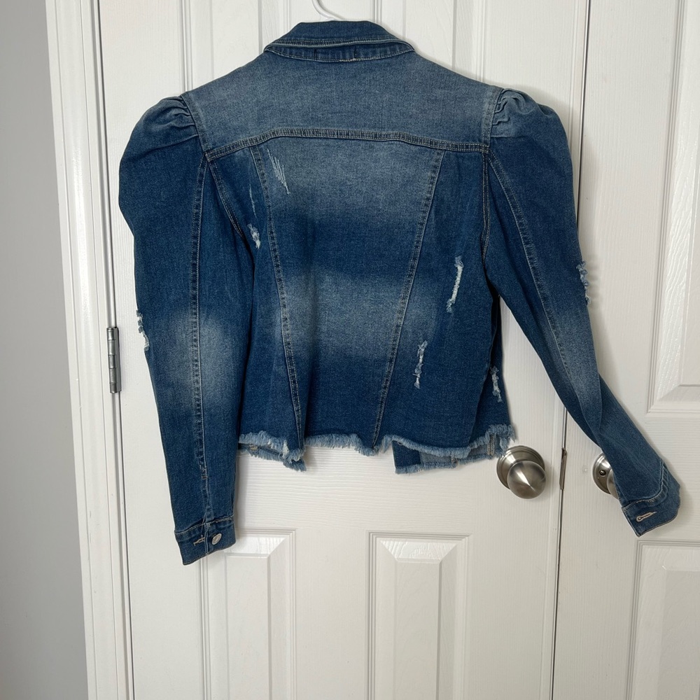 Distressed Denim Jacket size medium